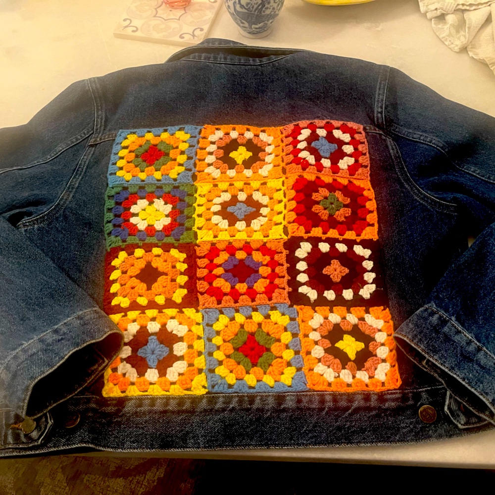 Farm Rio Denim Trucker Jacket, Anthropologie exclusive! Super cool!